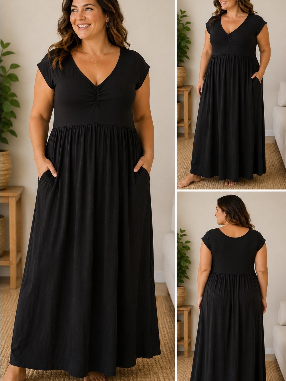 Christy Dawn The Monica Dress Empire Waist Flowy Farm To Closet Pockets NWT XL